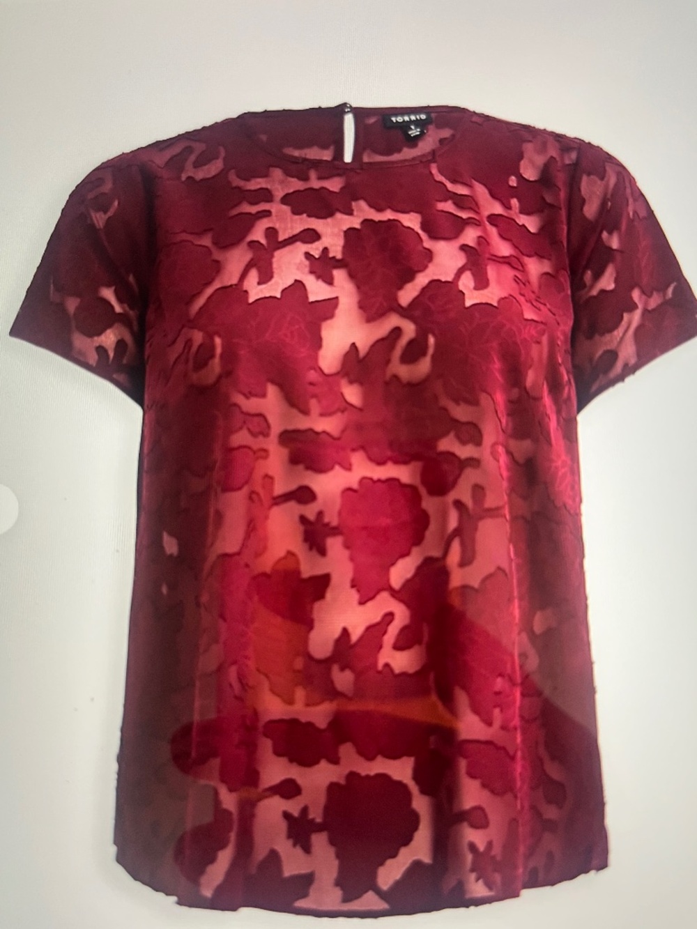 NWT Torrid Rose Blouse Deep Maroon